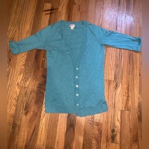 Teal elbow length Cardigan.